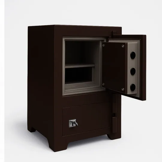 SK70-G2 - KAHVERENGİ - 70 CM YÜKSEKLİK - ZIRHLI VE DOLAPLI ÇELİK KASA open view