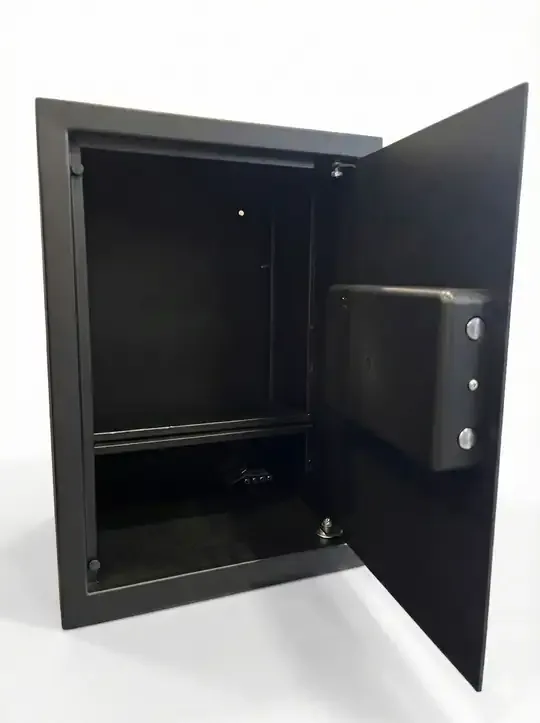 SK50-G1 SİYAH- 50CM YÜKSEKLİK- PARMAK İZLİ ŞİFRELİ-ALARMLI - ELEKTRONİK ŞİFRELİ - ZEMİNE MONTAJLANABİLİR ÇELİK KASA- open view