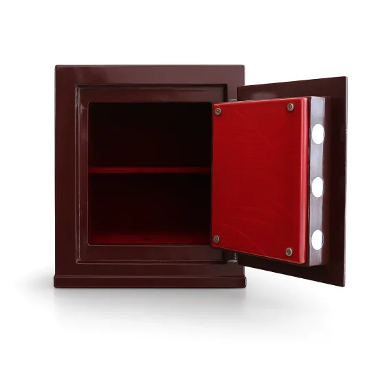 SK55-G1 - BORDO - 55 CM YÜKSEKLİK - ZIRHLI - YÜKSEK GÜVENLİK - AĞIR ÇELİK KASA - CAPİTONE- open view