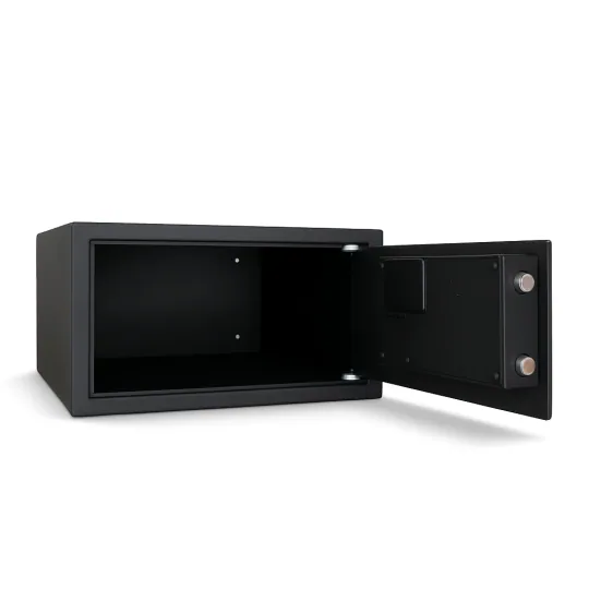 SK22-G1 SİYAH- 22CM YÜKSEKLİK- ELEKTRONİK ŞİFRELİ - ZEMİNE MONTAJLANABİLİR ÇELİK KASA- open view