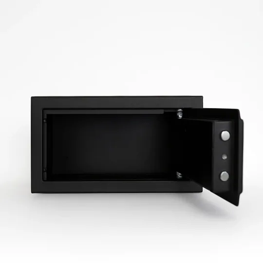 SK27-G1 SİYAH- 25 CM YÜKSEKLİK- ELEKTRONİK ŞİFRELİ - ZEMİNE MONTAJLANABİLİR ÇELİK KASA- open view