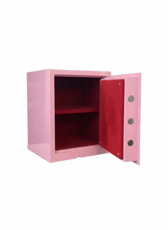 SK55-G3 - PEMBE - 55 CM YÜKSEKLİK- YERE MONTAJLANABİLİR ÇELİK KASA open view