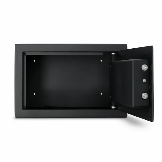 SK25-G1 SİYAH- 25 CM YÜKSEKLİK- ELEKTRONİK ŞİFRELİ - ZEMİNE MONTAJLANABİLİR ÇELİK KASA- open view